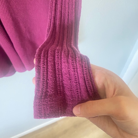 Sonoma women's burgundy long sleeve henley waffle knit size S Y2K Twilight Bella - Picture 7 of 12